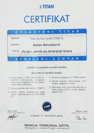 Certifikat Titan