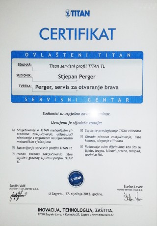 Certifikat Titan